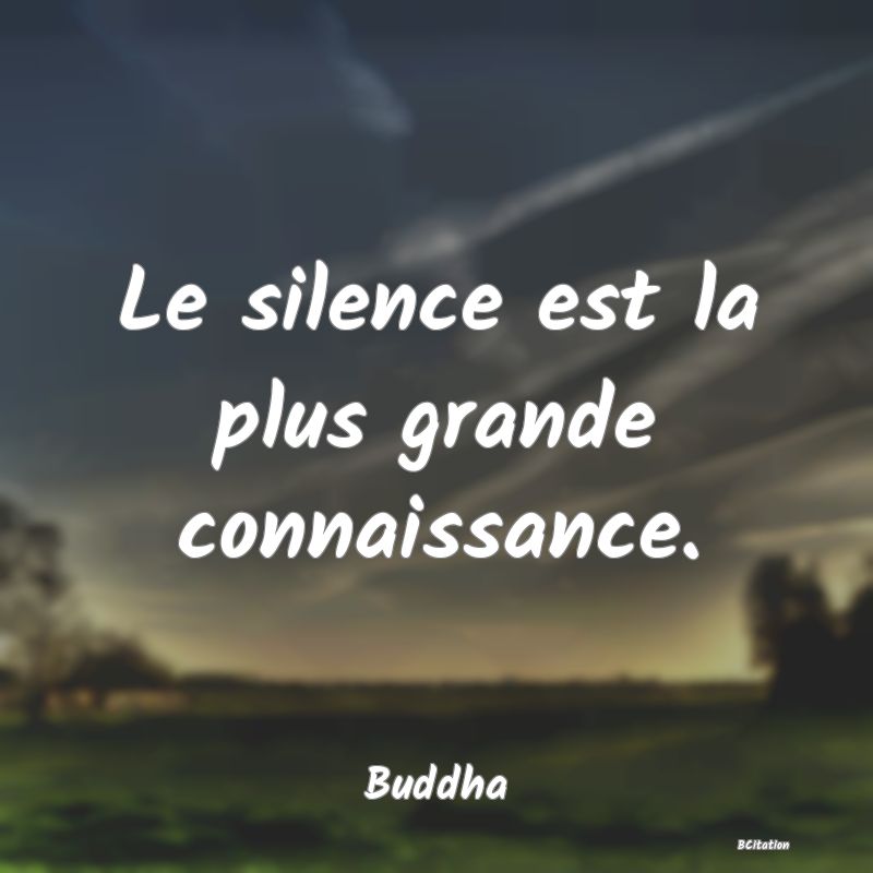 image de citation: Le silence est la plus grande connaissance.