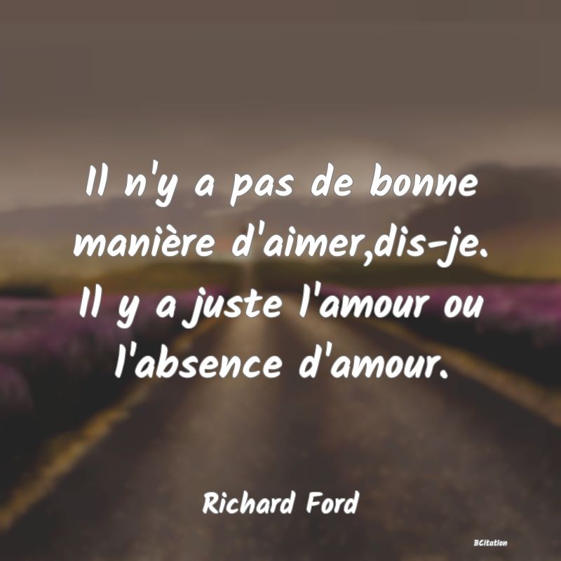 image de citation: Il n'y a pas de bonne manière d'aimer,dis-je. Il y a juste l'amour ou l'absence d'amour.