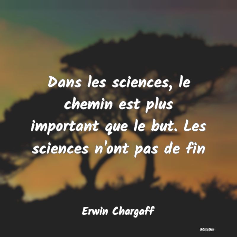 image de citation: Dans les sciences, le chemin est plus important que le but. Les sciences n'ont pas de fin