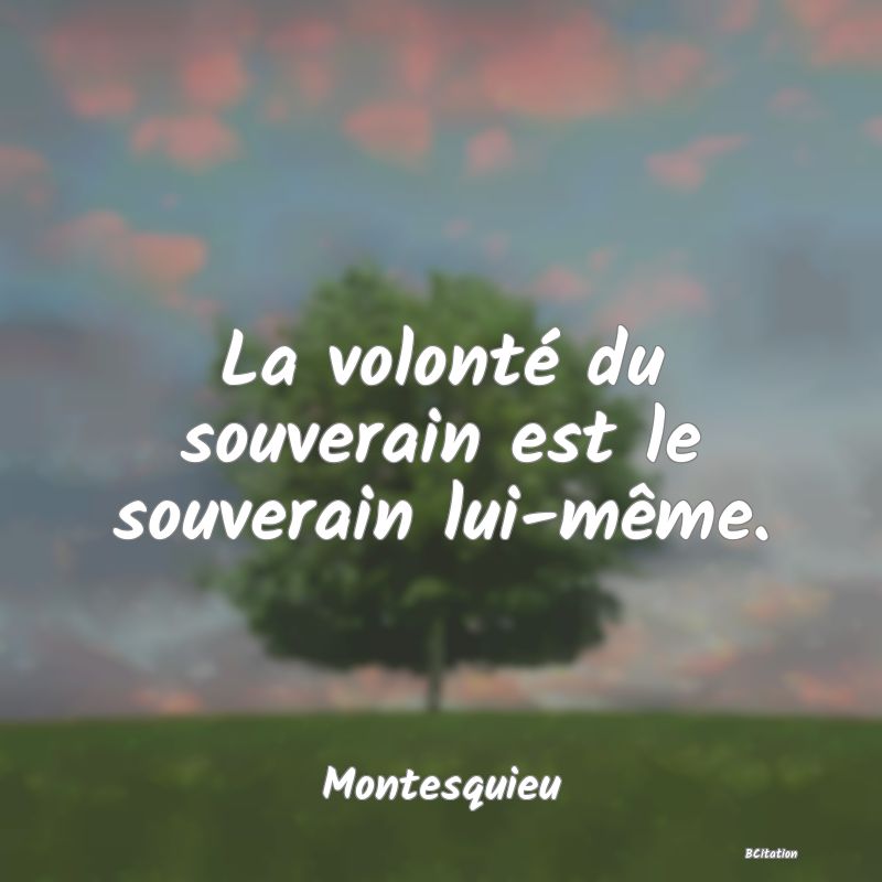 image de citation: La volonté du souverain est le souverain lui-même.