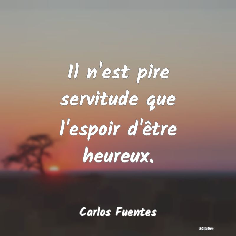 image de citation: Il n'est pire servitude que l'espoir d'être heureux.