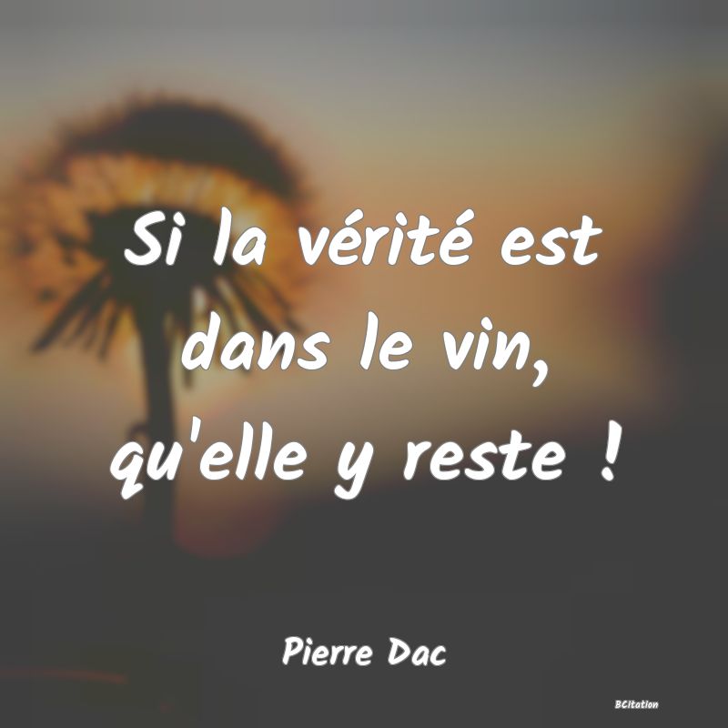 image de citation: Si la vérité est dans le vin, qu'elle y reste !