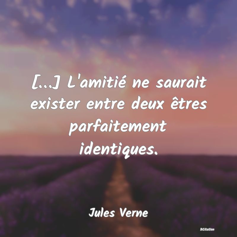 image de citation: […] L'amitié ne saurait exister entre deux êtres parfaitement identiques.