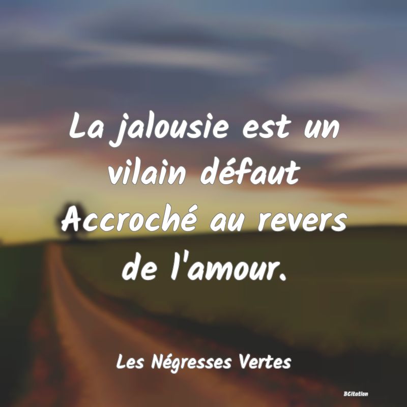 image de citation: La jalousie est un vilain défaut Accroché au revers de l'amour.