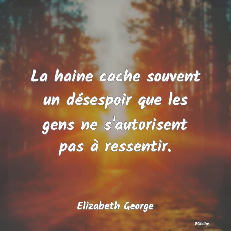 image de citation: La haine cache souvent un désespoir que les gens ne s'autorisent pas à ressentir.