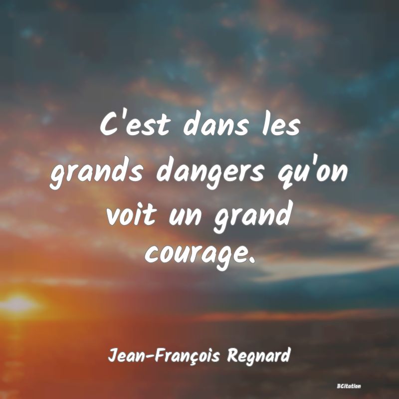 image de citation: C'est dans les grands dangers qu'on voit un grand courage.