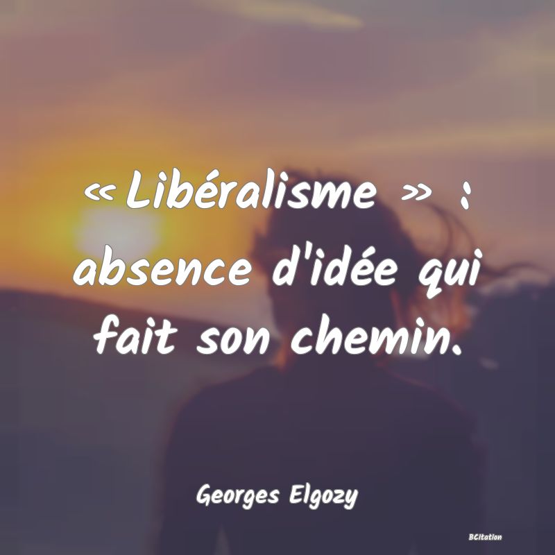 image de citation: « Libéralisme » : absence d'idée qui fait son chemin.