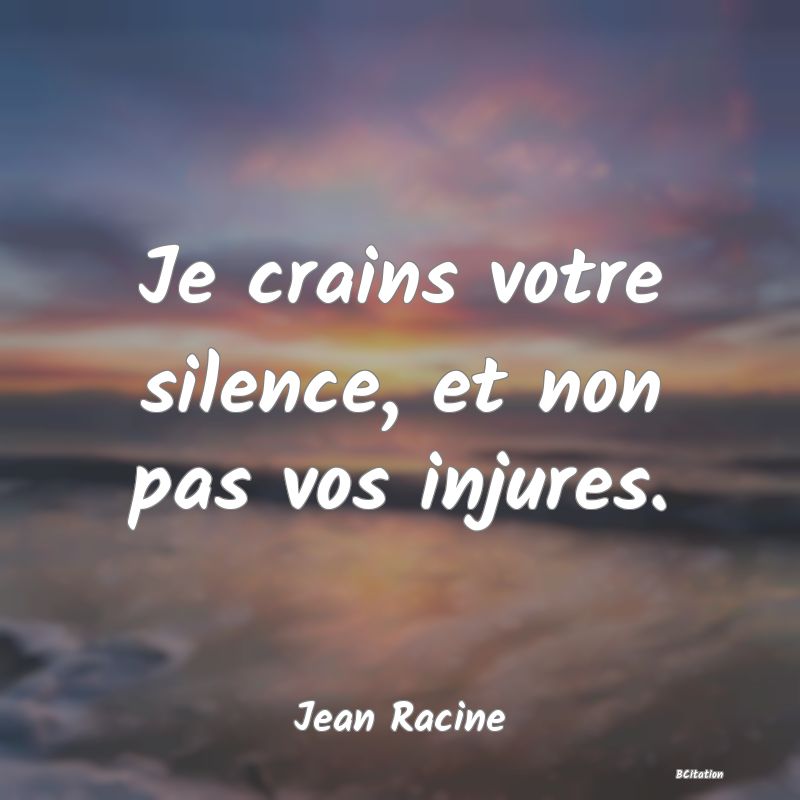 image de citation: Je crains votre silence, et non pas vos injures.