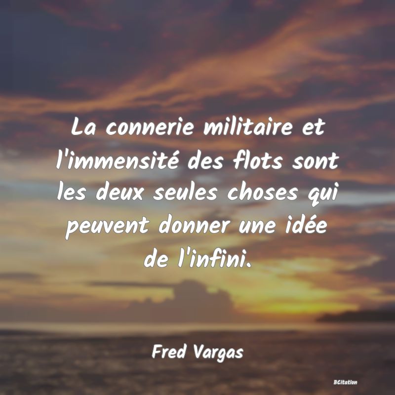 image de citation: La connerie militaire et l'immensité des flots sont les deux seules choses qui peuvent donner une idée de l'infini.