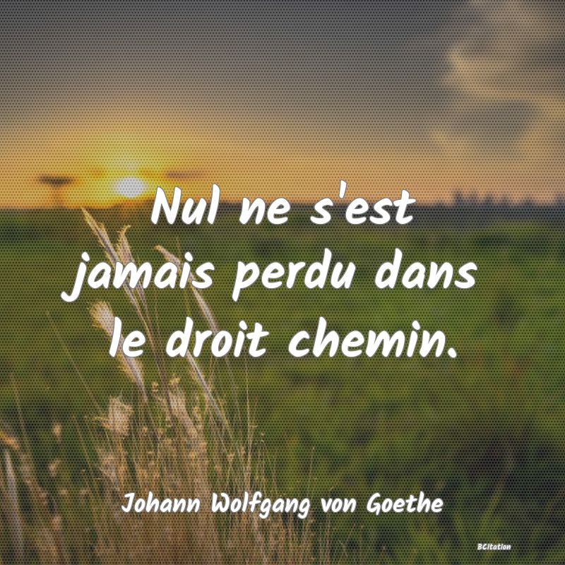 image de citation: Nul ne s'est jamais perdu dans le droit chemin.