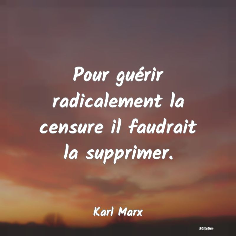 image de citation: Pour guérir radicalement la censure il faudrait la supprimer.