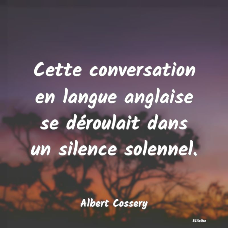 image de citation: Cette conversation en langue anglaise se déroulait dans un silence solennel.