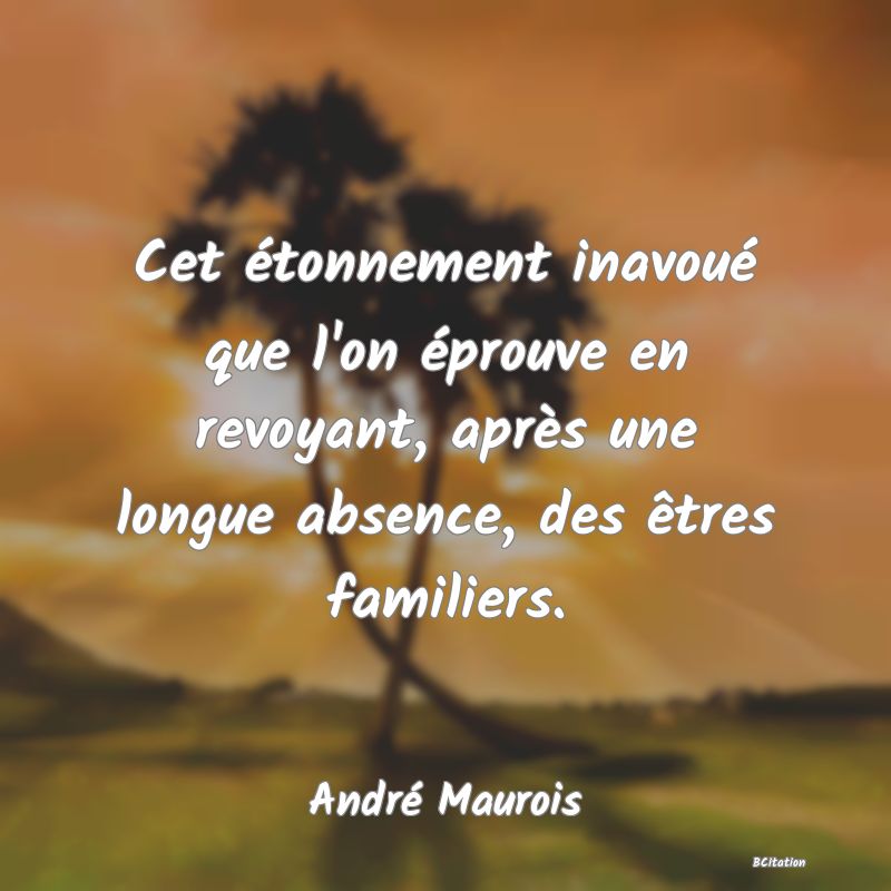 image de citation: Cet étonnement inavoué que l'on éprouve en revoyant, après une longue absence, des êtres familiers.