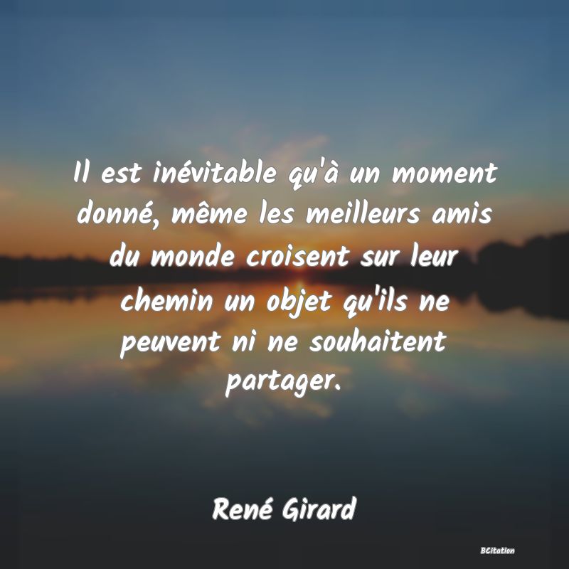 image de citation: Il est inévitable qu'à un moment donné, même les meilleurs amis du monde croisent sur leur chemin un objet qu'ils ne peuvent ni ne souhaitent partager.