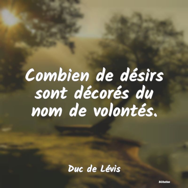 image de citation: Combien de désirs sont décorés du nom de volontés.