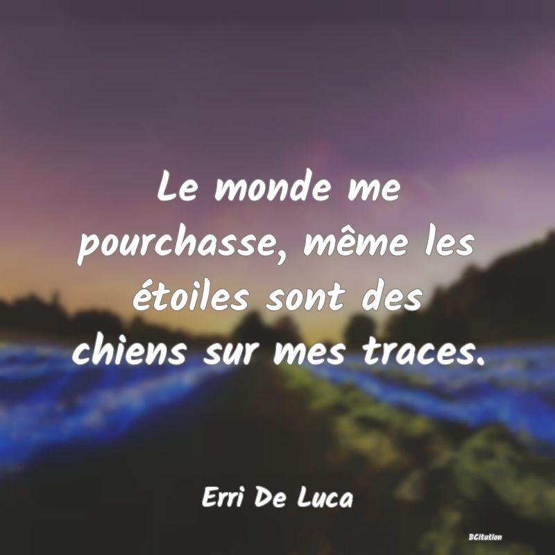 image de citation: Le monde me pourchasse, même les étoiles sont des chiens sur mes traces.