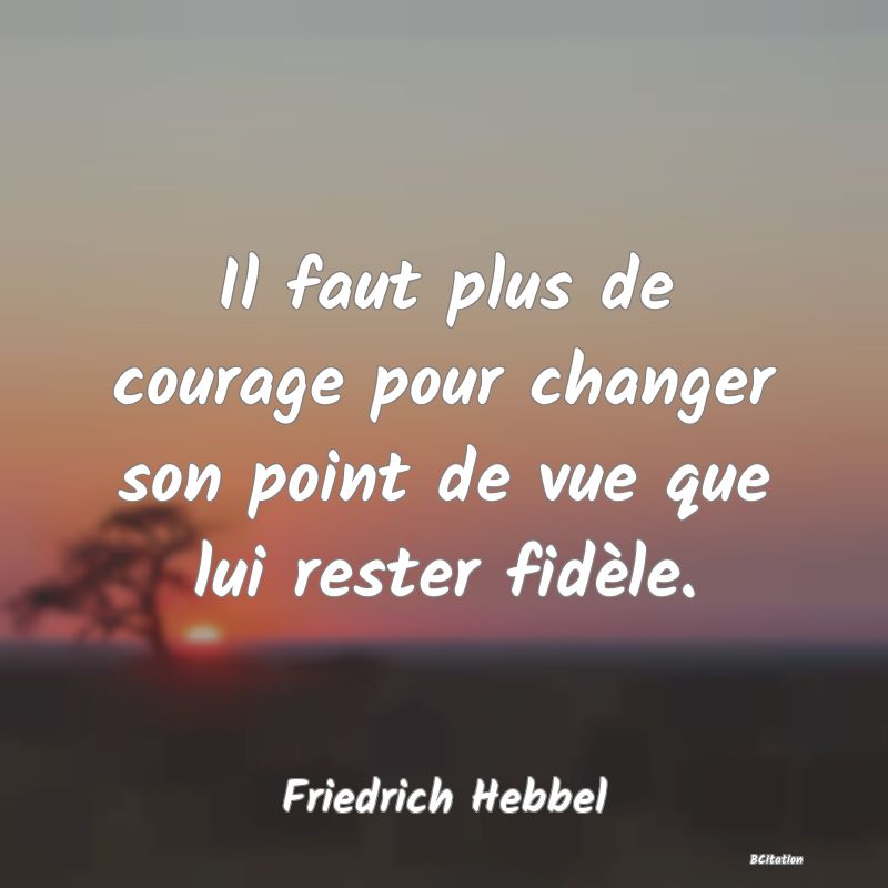 image de citation: Il faut plus de courage pour changer son point de vue que lui rester fidèle.