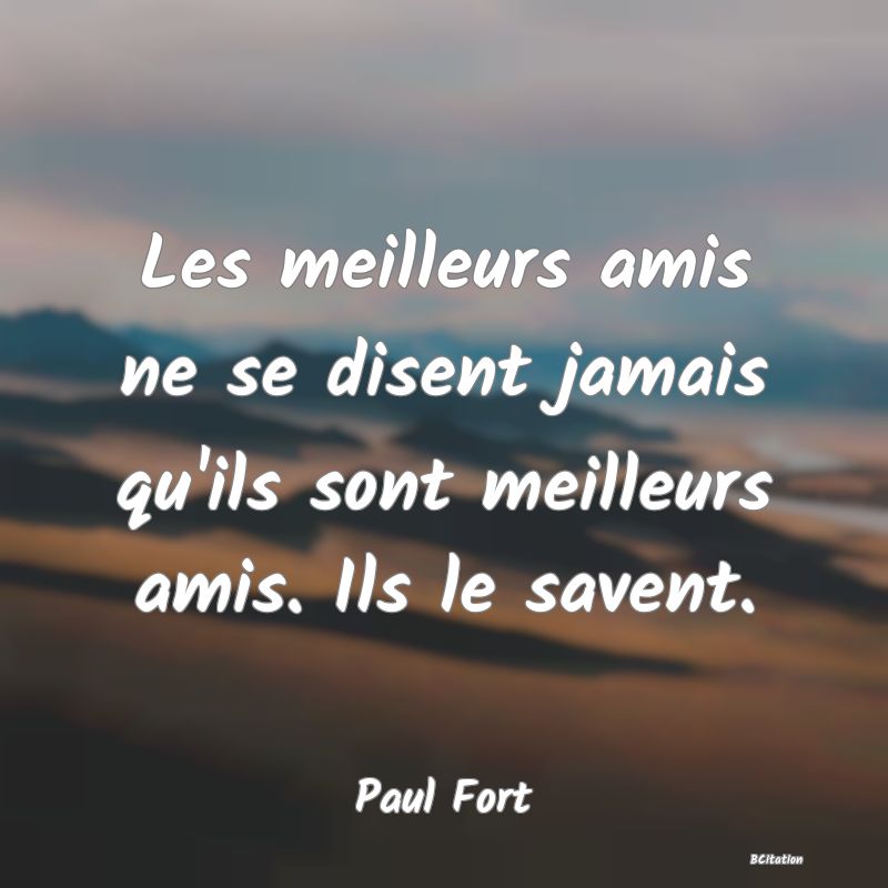 image de citation: Les meilleurs amis ne se disent jamais qu'ils sont meilleurs amis. Ils le savent.