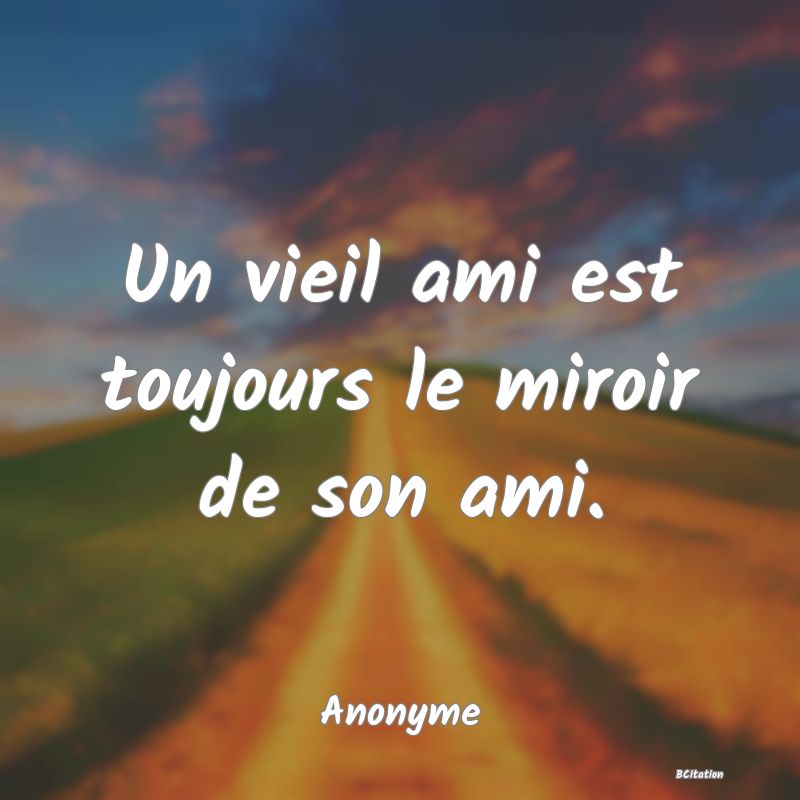 Belle Citation - Un vieil ami est toujours le miroir de son ami. - Anonyme