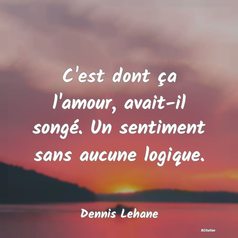 image de citation: C'est dont ça l'amour, avait-il songé. Un sentiment sans aucune logique.