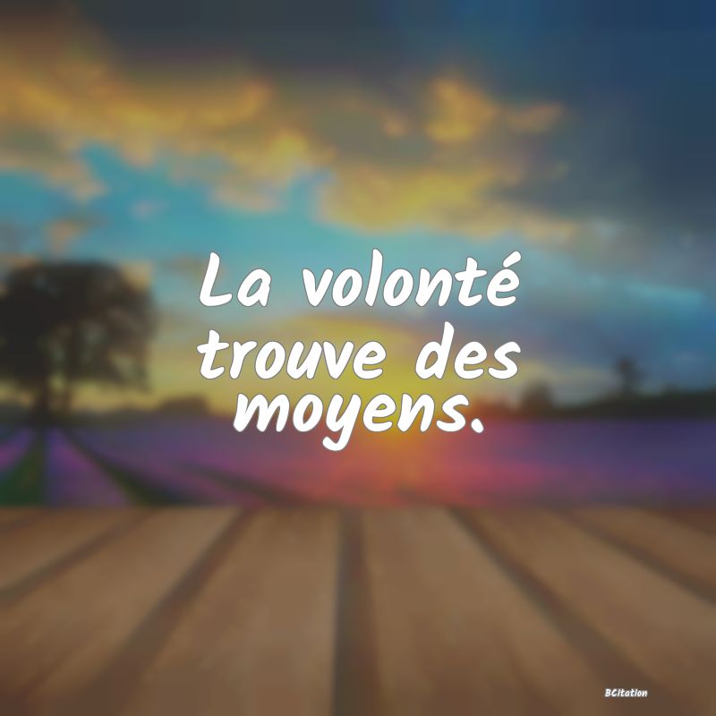 Belle Citation - La volonté trouve des moyens. - 