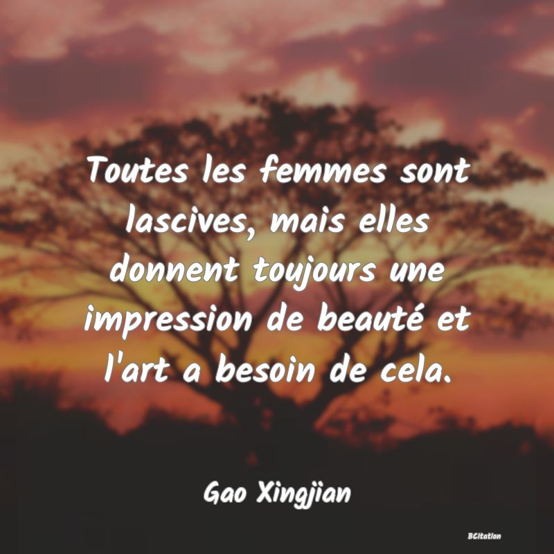 image de citation: Toutes les femmes sont lascives, mais elles donnent toujours une impression de beauté et l'art a besoin de cela.