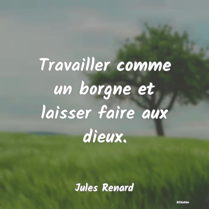 image de citation: Travailler comme un borgne et laisser faire aux dieux.