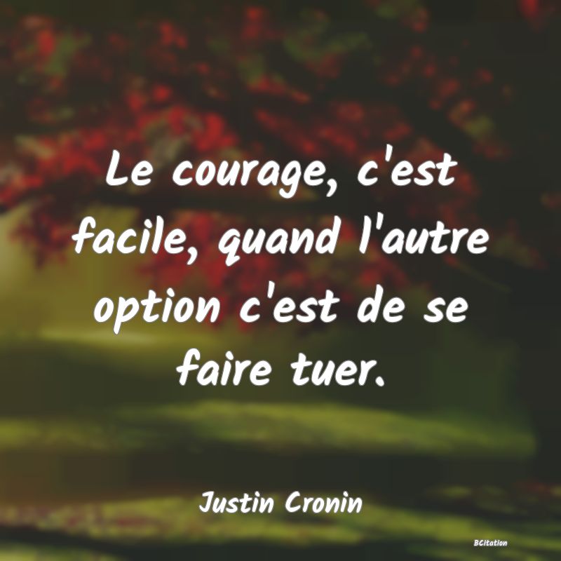 image de citation: Le courage, c'est facile, quand l'autre option c'est de se faire tuer.