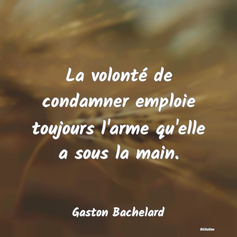 image de citation: La volonté de condamner emploie toujours l'arme qu'elle a sous la main.