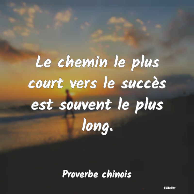 image de citation: Le chemin le plus court vers le succès est souvent le plus long.