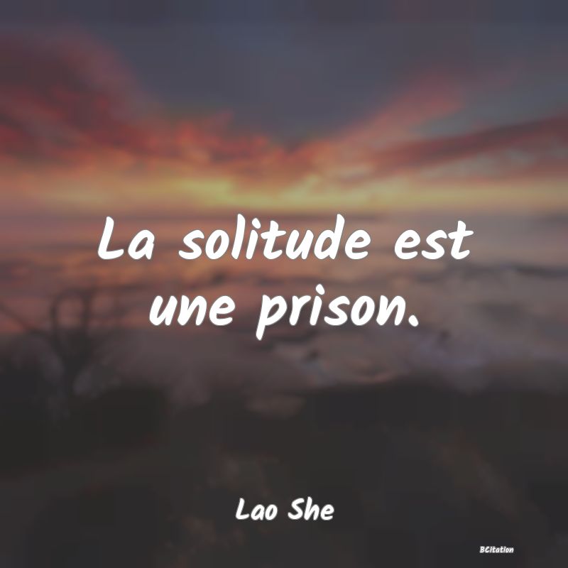 image de citation: La solitude est une prison.