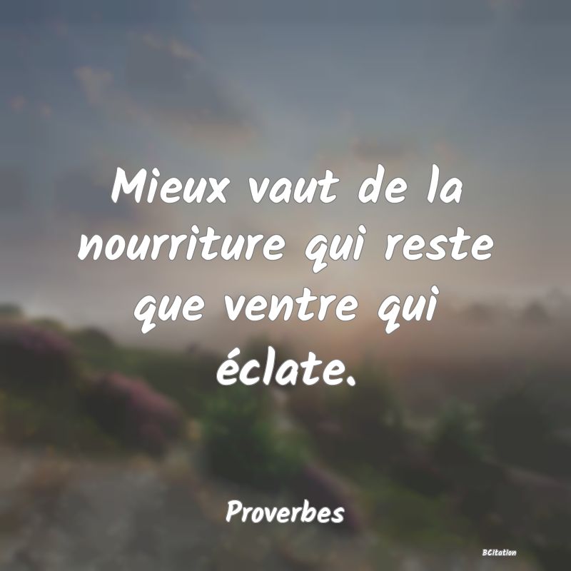 image de citation: Mieux vaut de la nourriture qui reste que ventre qui éclate.