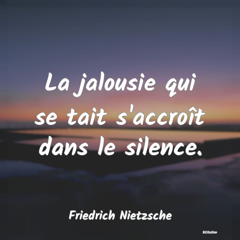 image de citation: La jalousie qui se tait s'accroît dans le silence.