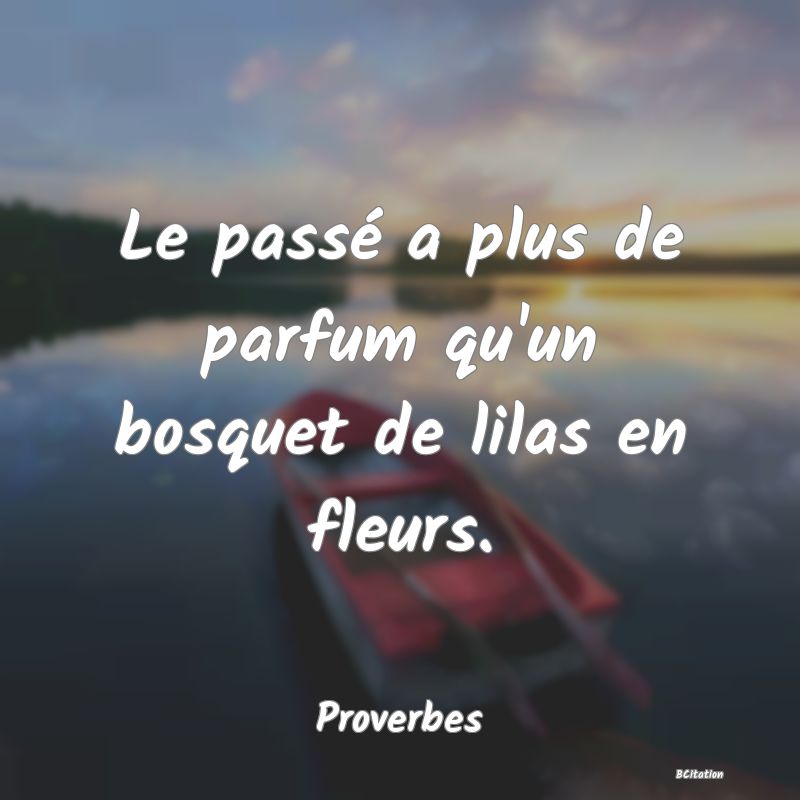 image de citation: Le passé a plus de parfum qu'un bosquet de lilas en fleurs.