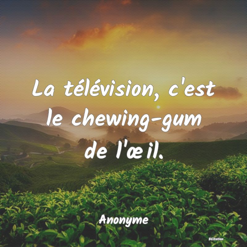 image de citation: La télévision, c'est le chewing-gum de l'œil.