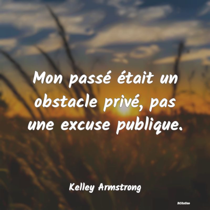 image de citation: Mon passé était un obstacle privé, pas une excuse publique.