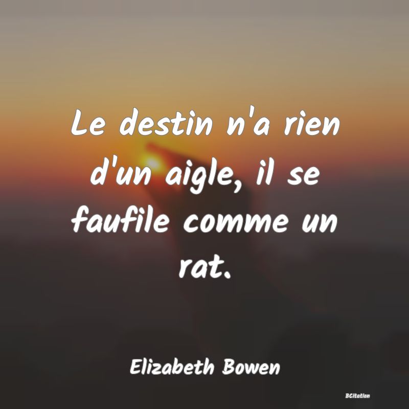 image de citation: Le destin n'a rien d'un aigle, il se faufile comme un rat.