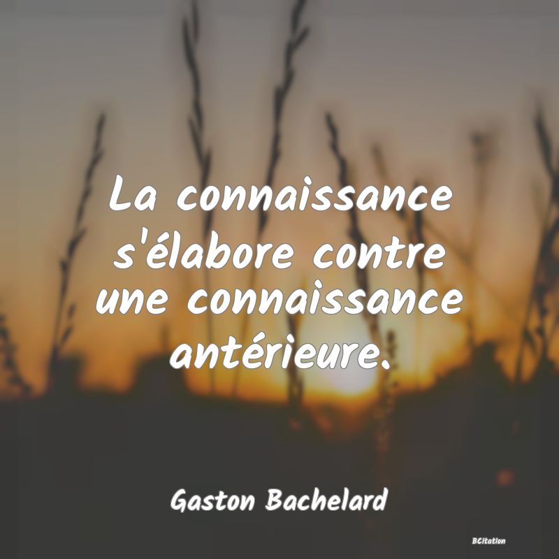 image de citation: La connaissance s'élabore contre une connaissance antérieure.